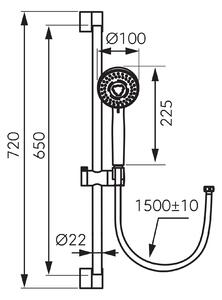 FDesign Inula sprchová súprava nástenná čierna FD3-104-22