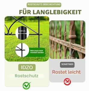 Robustní ocelový plot, 61 cm x 3 m (5 panelů), dekorativní plot pro zahradu, bez nutnosti kopání, dekorativní oplocení, nerezový kovový plot, ohraničení pro venkovní prostory, dvůr, terasu, bariéra pro menší zvířata