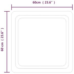 LED zrcadlo do koupelny, 60x60 cm, sklo, stupeň krytí IP65, kosmetické zrcadlo s USB portem 5 V, s 3 háčky, pro osvětlení koupelny, nástěnné, s jasným světlem