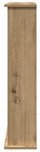 Obložení pro krb z dřevovláknité desky, barva Artisan Oak, rozměry 75 x 20 x 87,5 cm. Konzole pro elektrické krby s LED plameny, dekorativní odkládací plocha do obývacího pokoje