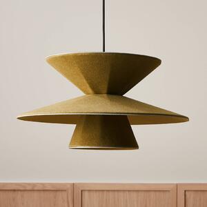 LOOM DESIGN LED závěsné světlo Morphic, zelené, plsť, Ø 50 cm, stmívatelný, Zelená, Obývací pokoj / jídelna, Textil / tkanina / hedvábí, Moderní