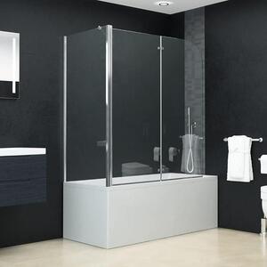 Vanová zástěna, 2x sklopná, bezpečnostní sklo ESG, rozměry 120x68x130 cm, chromované profily, elegantní sprchový kout pro vanu, snadná montáž s příslušenstvím