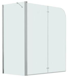 Vanová zástěna, 2x sklopná, bezpečnostní sklo ESG, rozměry 120x68x130 cm, chromované profily, elegantní sprchový kout pro vanu, snadná montáž s příslušenstvím