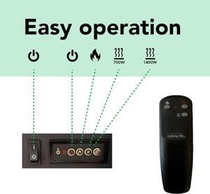 Elektrický krb - Evita - bílý, dřevěný - topný výkon 1500 Watt - s dálkovým ovládáním - včetně obložení a vestavěného krbu - dekorativní krb