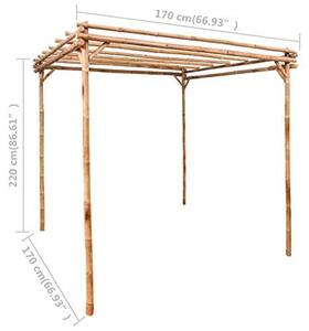Pergola z bambusu, rozměry 170x170x220 cm, vhodná do zahrady, na terasu nebo do venkovních prostor