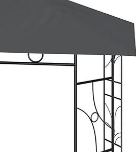 Pavilon, zahradní pavilon, stříška, pergola, slunečník pro terasu, zahradní stan, ochrana proti slunci, rozměry 3x3x2,7 m, barva antracit, gramáž 160 g/m²