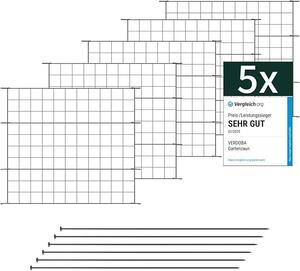 Prémiový plot pro zahradu – plot pro psy, 5 prvků plotu – plot s propojovacími prvky, kovový plot – kompletní sada plotu pro zahradu – plot pro zahradu, sada kovových pletiv, rovné ploty pro zahradu (5 kusů, antracitová barva – RAL 7016)