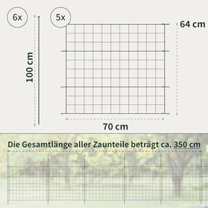 Prémiový plot pro zahradu – plot pro psy, 5 prvků plotu – plot s propojovacími prvky, kovový plot – kompletní sada plotu pro zahradu – plot pro zahradu, sada kovových pletiv, rovné ploty pro zahradu (5 kusů, antracitová barva – RAL 7016)