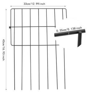 Dekorativní plot pro zahradu, 30 kusů, kovový, horní část plotu má rozměry 43 cm (výška) x 33 cm (šířka). Vhodný jako dekorativní ohraničení pro chodníky, trávníky a zahrady