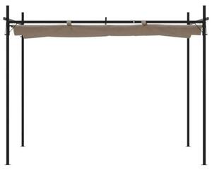 Zahradní pergola 295x292x230 cm, pavilón z hliníku, vodotěsná, sluneční stříška s posuvnou střechou, pergola pro terasu s markýzou, UV ochrana, barva taupe