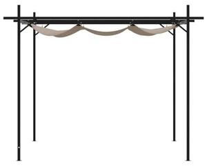 Zahradní pergola 295x292x230 cm, pavilón z hliníku, vodotěsná, sluneční stříška s posuvnou střechou, pergola pro terasu s markýzou, UV ochrana, barva taupe