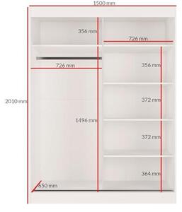 Zrcadlová skříňka Como 2D2L, bílá, šířka 120 cm