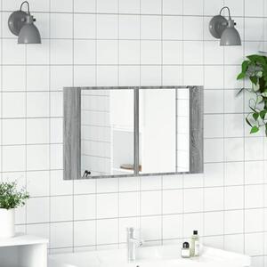Zrcadlová skříňka s LED osvětlením a RGB funkcí | Materiál: dřevovláknitá deska a akrylát | Barva: Sonoma (šedá) | Rozměry: 80 x 12 x 45 cm | Model: 834952 | Vhodné do koupelny
