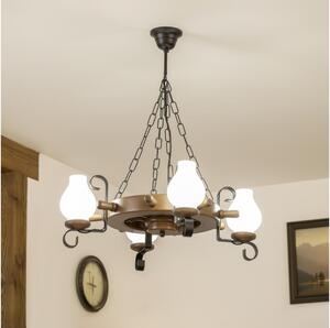 Brilagi - Lustr na řetězu TIMONA 4xE14/40W/230V pr. 50 cm buk/ořech