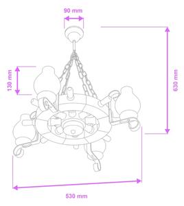 Brilagi - Lustr na řetězu TIMONA 4xE14/40W/230V pr. 50 cm buk
