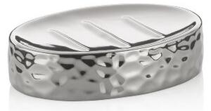 KELA Miska na mýdlo mincovní keramická stříbrná lesklá 12,0x8,5x3,0cm KL-23780