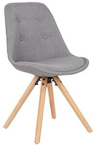 Jídelní židle, sada 4 kusů, kuchyňská židle, skandinávský design, židle k toaletnímu stolku, křeslo, čalouněná židle, retro design, čalouněná židle, sedák z lnu, šedá barva, model BH54gr-4