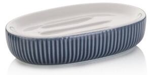 KELA Miska na mýdlo Ava keramická kouřově modrá 13,5x8,5x3,0cm KL-24424