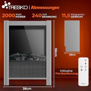Elektrický krb s topením a dálkovým ovládáním, 2000W, aplikace WiFi | Elektrický krb s LED efektem plamene a LCD displejem | Krbové topení s termostatem a časovačem | Elektrický krbový sporák, stojací topení