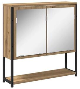 Zrcadlová skříňka do koupelny, Imitace "Artisan" (dubové dřevo), rozměry 60x16x60 cm, materiál: MDF. Koupelnová skříňka, zrcadlo, nástěnná skříňka pro kosmetiku a hygienické potřeby. Číslo produktu: 862224