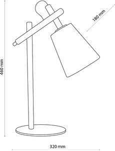 TK Lighting Vaio stolní lampička 1x15 W černá-šedá-dřevo-béžová 5183