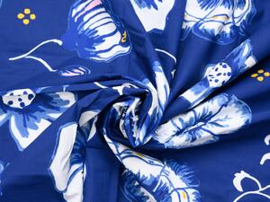 Bavlněné povlečení MODRÝ KVĚT modré Rozměr povlečení: 80 x 80 cm | 140 x 200 cm