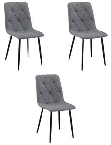 Set tří jídelních židlí LIBRA tmavě šedé / černé nohy (3 ks)