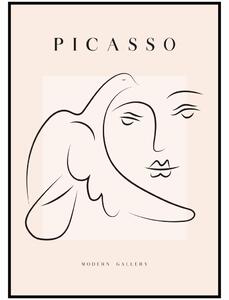 Pablo Picasso - Holubice a obličej Rozměr plakátu: 30 x 40 cm