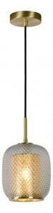 LUCIDE AGATHA Pendant 1x E27/40W Matt Gold / Glass závěsné svítidlo, lustr
