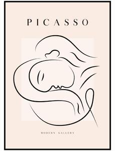 Pablo Picasso - Polibek Rozměr plakátu: A4 (21 x 29,7 cm)