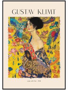 Gustav Klimt - Dáma s vějířem Rozměr plakátu: A4 (21 x 29,7 cm)