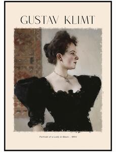 Gustav Klimt - Portrét ženy v černém Rozměr plakátu: 40 x 50 cm