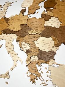 Nástěnná dřevěná mapa Evropy Rozměr dřevěné mapy: 78x70 cm