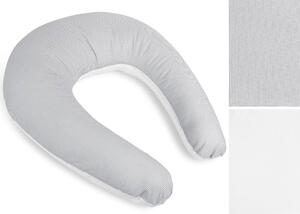 BELLATEX Povlak na kojicí polštář na zip kostička - šedá, bílá po obvodu 180 cm ( pouze povlak )