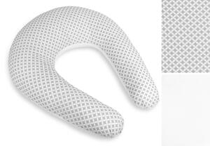 BELLATEX Povlak na kojicí polštář na zip kosočtverce - šedá, bílá po obvodu 180 cm ( pouze povlak )