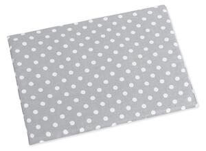 BELLATEX Polštářek pro kojence do postýlky puntík - šedá, bílá 42x32 cm - tenký