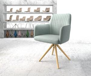 DELIFE Otočná židle Greg-Flex mentolová plochá tkanina dřevěná podnož zaoblená