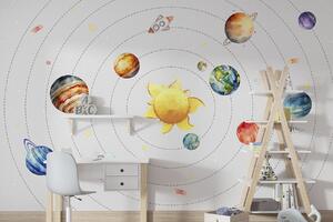 Fototapeta Sluneční soustava s planetami a hvězdami, Vesmírné fototapety, Populární fototapety, w00214 - Tapeko.co.cz