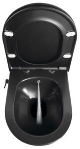 Sapho, AVVA závěsná WC mísa Rimless, integrovaná baterie a bidetová sprška 35,5x53 cm, czarny mat, 100315-110