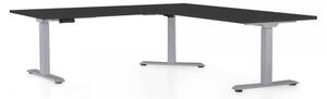 Výškově nastavitelný stůl OfficeTech Angle, 180 x 200 cm, šedá podnož