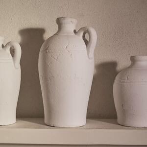 Bílá terakotová váza Kave Home Palafrugell 23 cm