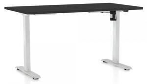 Výškově nastavitelný stůl OfficeTech A, 120 x 80 cm, bílá podnož