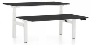 Výškově nastavitelný stůl OfficeTech Dual, 160 x 80 cm, bílá podnož