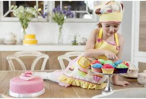 Dětská kuchyňská, domácí zástěra a čepice LULU Girl VIGAR (barva-žlutá,bílá,oranžová,růžová,hnědá)