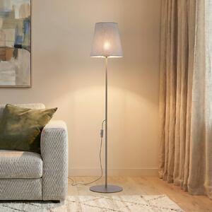 TK Lighting Stojací lampa Elizabeth, písková/béžová, plátno, výška 152 cm, E27, Krémová / jantar, Obývací pokoj / jídelna, Textil / tkanina / hedvábí, Moderní