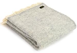 Vlněná deka Fishbone Silver Grey 183 x 150 cm Tweedmill