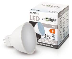 ECOLIGHT LED žárovka MR16 12V 8W neutrální bílá