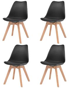 Jídelní židle 4 ks černé plast