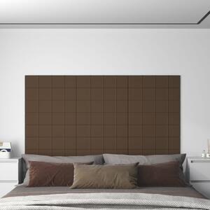 Nástěnné panely 12 ks hnědé 60 x 15 cm textil 1,08 m²