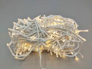 Venkovní vánoční LED řetěz, teplá bílá, bílý kabel, 30m, 300 LED